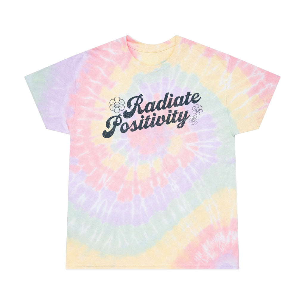 A Radiate Positivity tie dye shirt