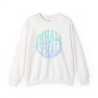 Inhale Exhale white crewneck