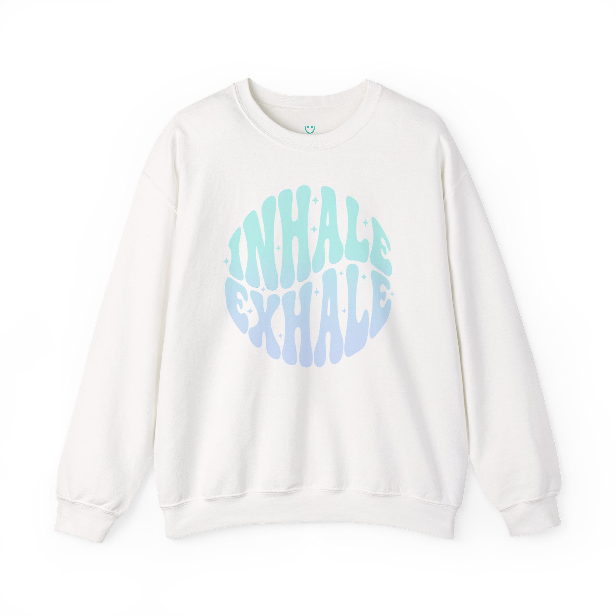 Inhale Exhale white crewneck