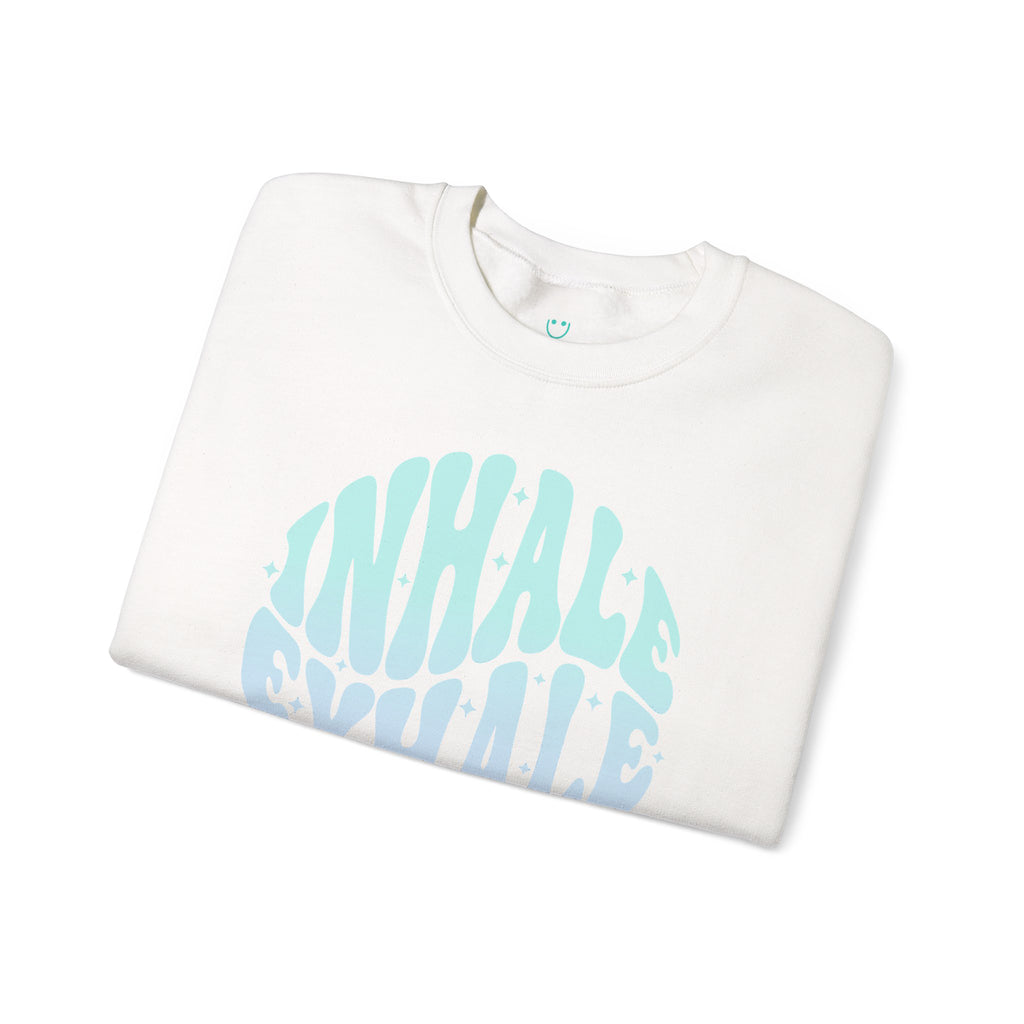 Inhale Exhale white crewneck