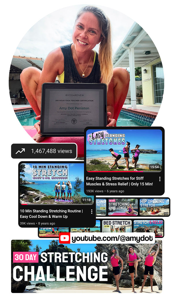 About Amy Peniston - a certified yoga & pilates instructor and fitness YouTuber from Bermuda